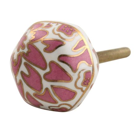 Pink Hexagon Small Ceramic Dresser Knob Online